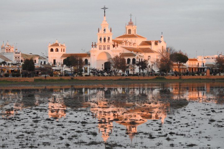 A Spanish village in a sunset